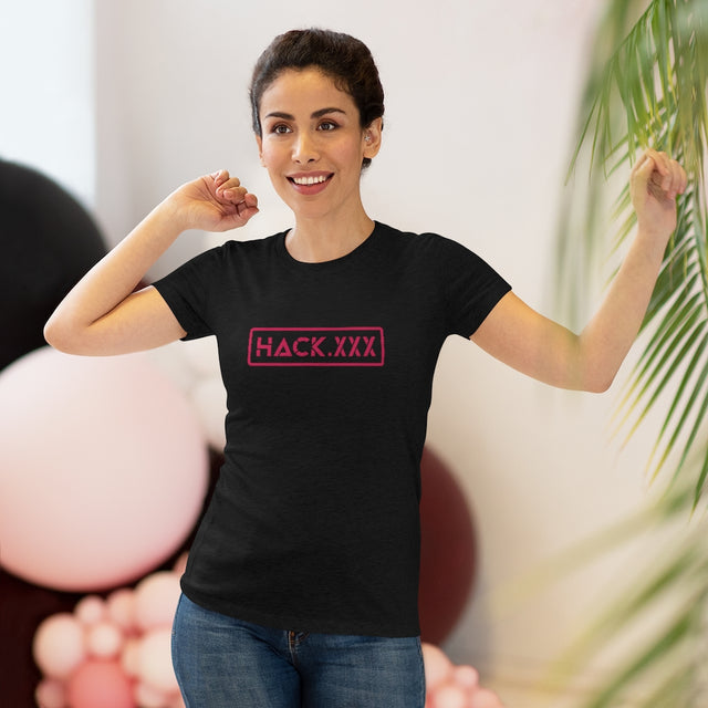 HACK.XXX (Women's Tee, Black+Pink)