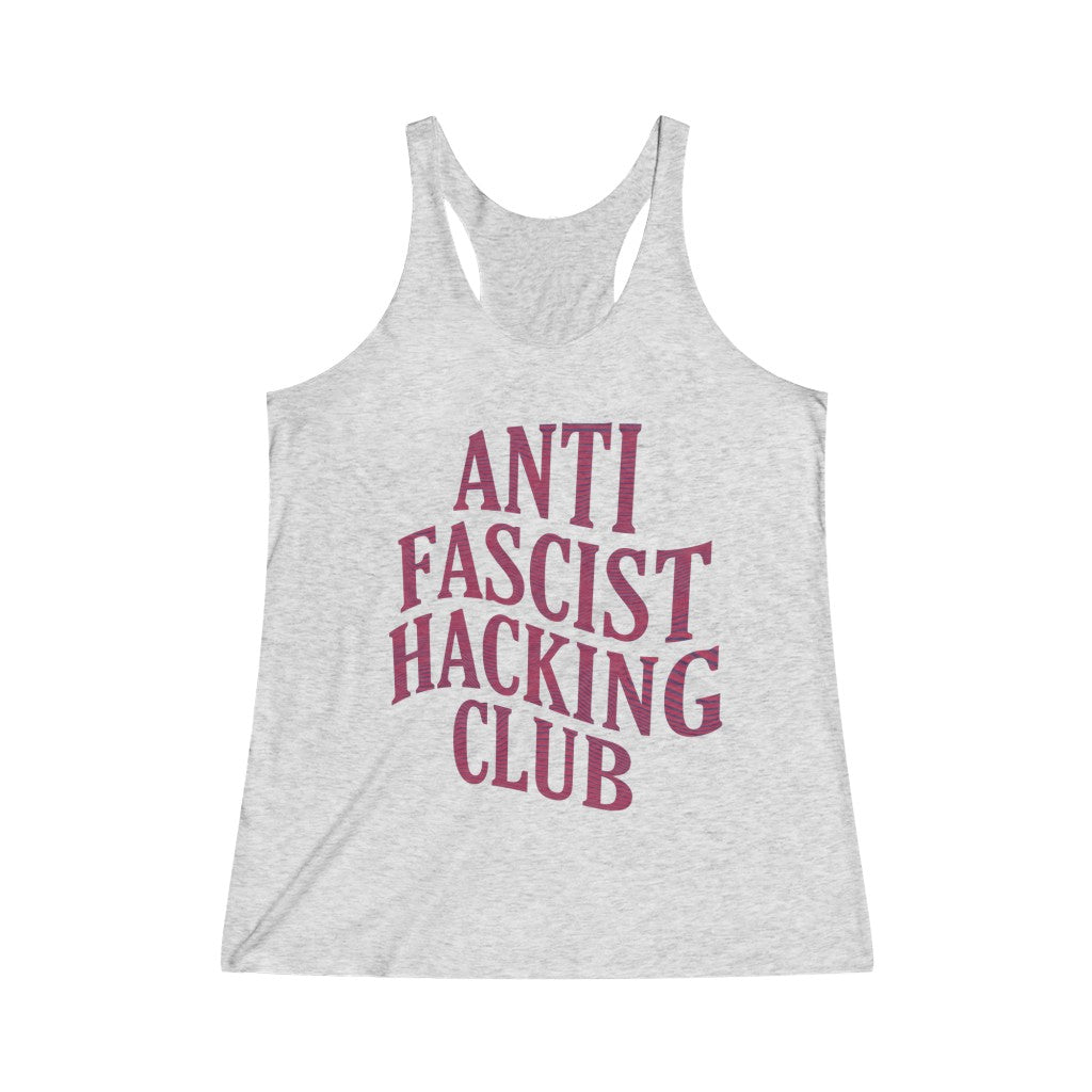 Antifascist hacker club Women's Tri-Blend Racerback Tank