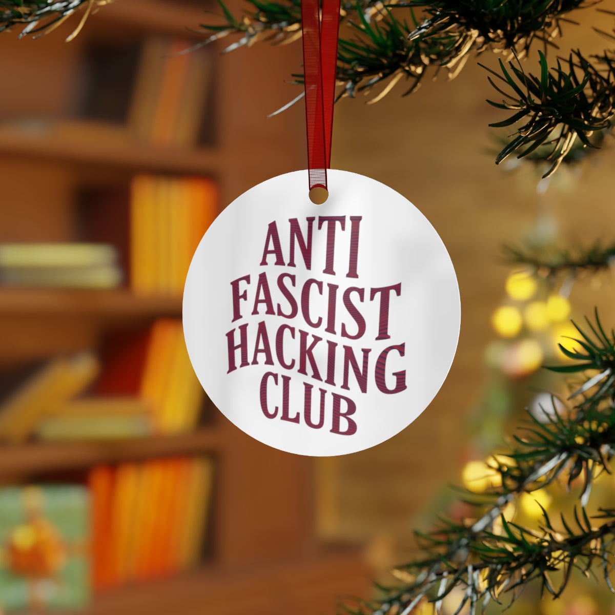 Antifascist Hacking Club Metal Ornaments