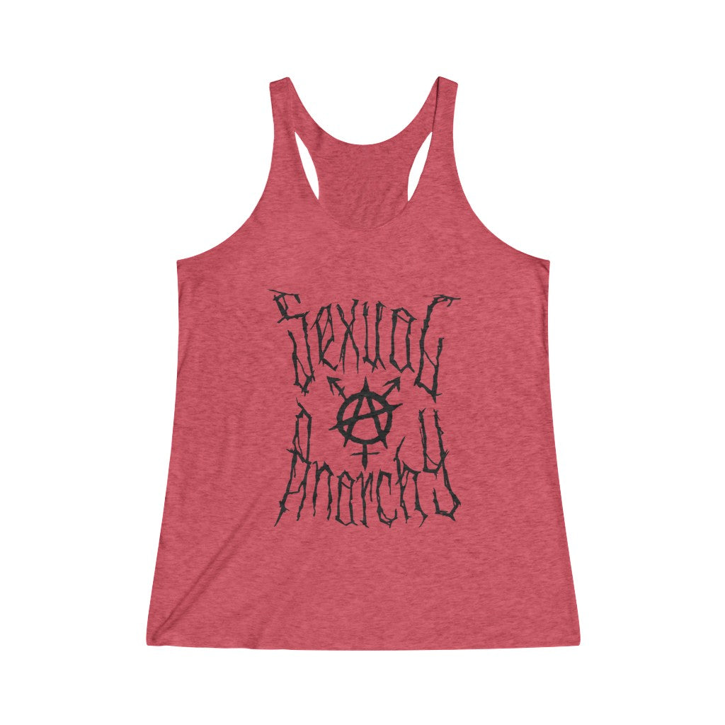 Sexual anarchy Women's Tri-Blend Racerback Tank