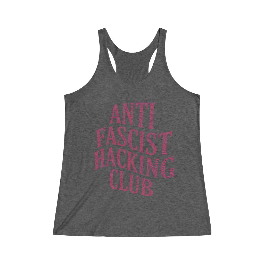 Antifascist hacker club Women's Tri-Blend Racerback Tank