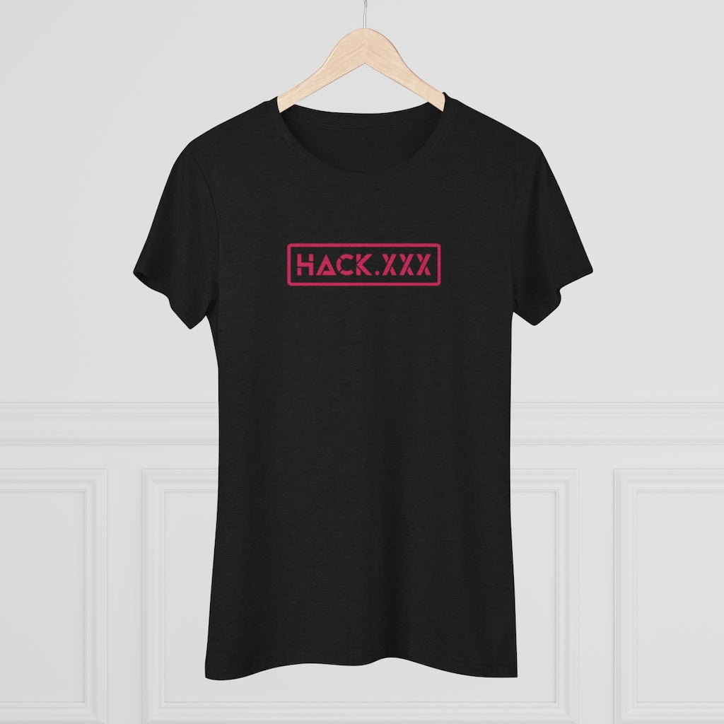 HACK.XXX (Women's Tee, Black+Pink)