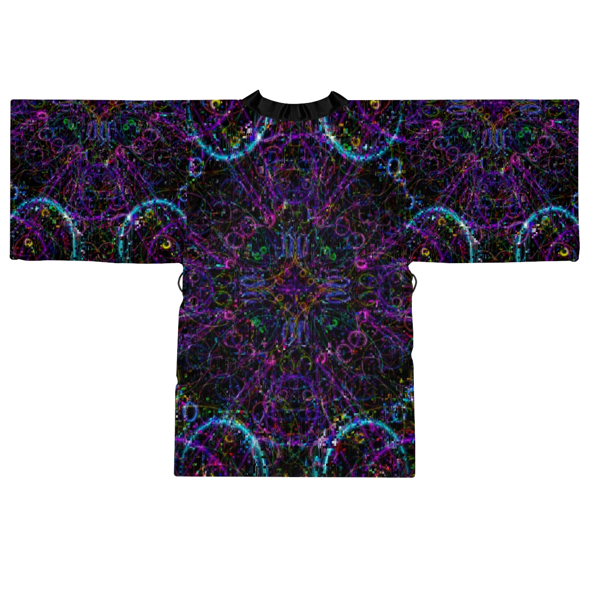 Glitchy Long Sleeve Kimono Robe