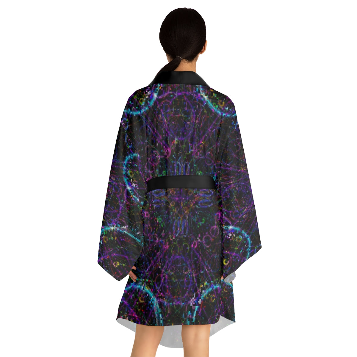 Glitchy Long Sleeve Kimono Robe