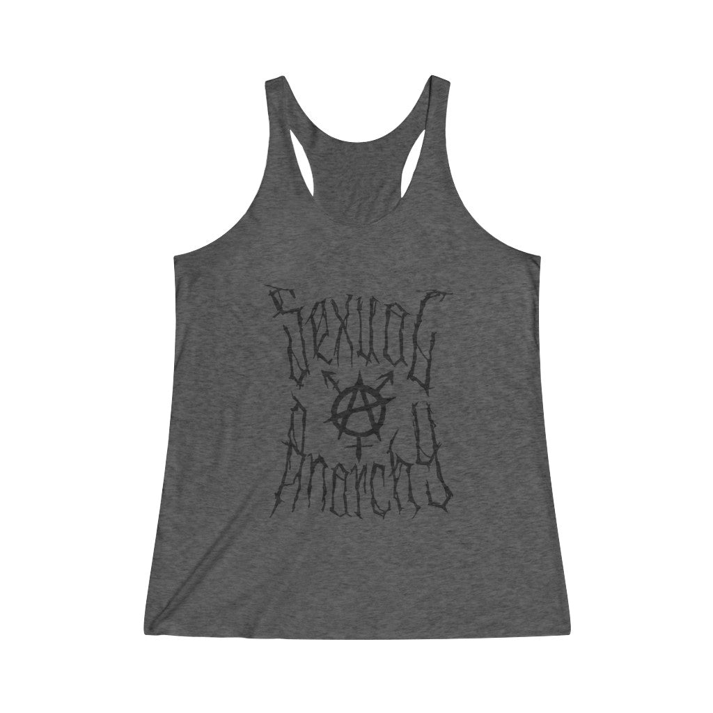 Sexual anarchy Women's Tri-Blend Racerback Tank